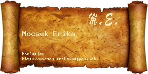 Mocsek Erika névjegykártya
